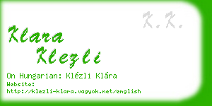 klara klezli business card
